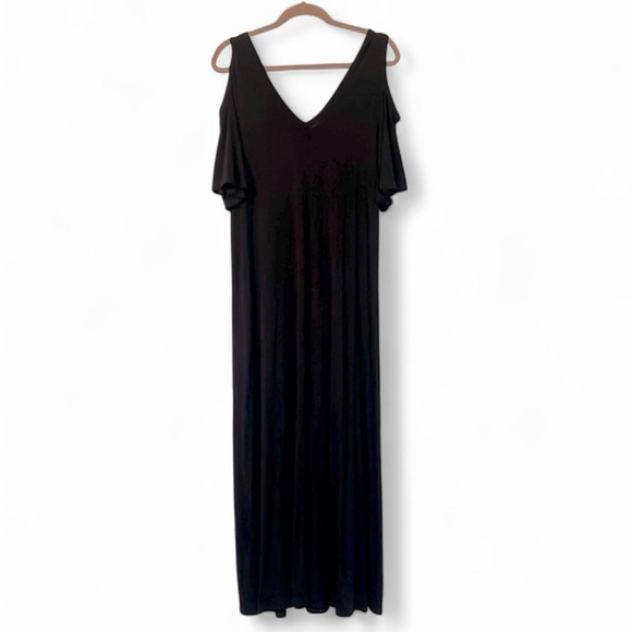 Karen Kane Black V-Neck A-Line Maxi Dress 0X - Picture 3 of 9